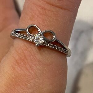 Silver Infinity Ring with Crystal Accents
